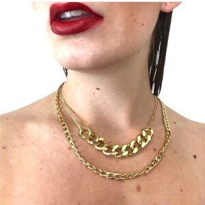 NEW - Gold Chain Double Layered Necklace